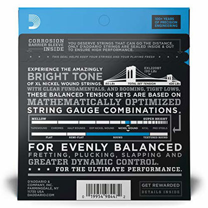 Picture of D'Addario EXL220BT Nickel Wound Bass Guitar Strings, Balanced Tension Super Light, 40-95