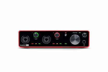 Picture of Focusrite Scarlett 4i4 (3rd Gen) USB Audio Interface with Pro Tools | First & Amazon Basics Tripod Boom Microphone Stand