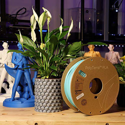 Picture of Polymaker PolyTerra PLA Bioplastic Based 3D Printing Filament, Matte PLA Filament, 1.75mm Filament Forest Green 1000g(2.2lb), Fit Most FDM Printer