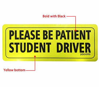 Picture of Yacoto 3 Pcs Student Driver Car Magnet Safety Sign Vehicle Bumper Magnet - Reflective Vehicle Car Sign Sticker Bumper Drivers