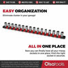 Picture of Olsa Tools 1/2-Inch Drive Aluminum Socket Organizer | Premium Quality Socket Holder (RED)