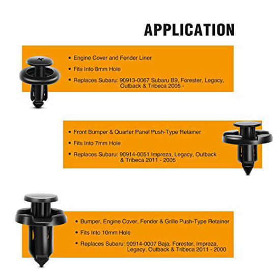 Subaru push cheap type retainer