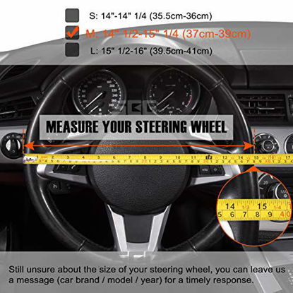 Mandala Pattern Microfiber Leather SEG Direct Auto Car Steering Wheel Cover for Women Girls Standard Size for 14 1/2-15 inches Outer Diameter Steering Wheel