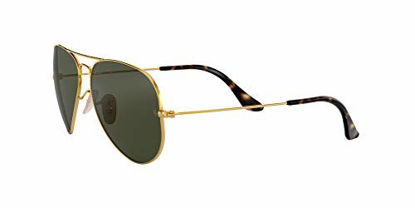 Picture of Ray-Ban RB3025 Classic Polarized Aviator Sunglasses, Polished Gold/Green, 58 mm
