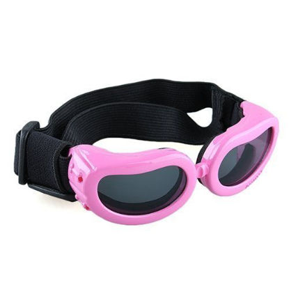 Picture of Enjoying Dog Goggles - Small Dog Sunglasses Waterproof Windproof UV Protection for Doggy Puppy Cat - Pink