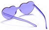 Picture of One Piece Heart Shaped Rimless Sunglasses Transparent Candy Color Eyewear(Pink+Purple)