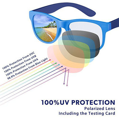 Picture of RIVBOS Rubber Kids Polarized Sunglasses With Strap Glasses Shades for Boys Girls Baby and Children Age 3-10 RBK023 Blue&blue