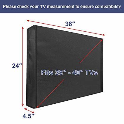 Picture of Mounting Dream Outdoor TV Cover Weatherproof with Bottom Cover for 38-40 inch TV, Waterproof and Dustproof TV Screen Protectors with Remote Control Pocket for Outside LED, LCD, OLED Flat Screen TVs