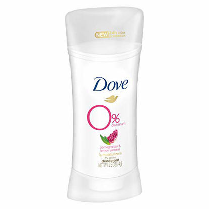 Picture of Dove 0% Aluminum Deodorant For Smooth Underarms Pomegranate and Lemon Verbena 24-Hour Odor Protection 2.6 oz 3 Count