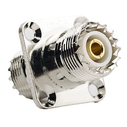 Picture of 2PCS DHT Electronics RF coaxial Coax Adapter UHF Female to Female SO-239 SO239 with Panel