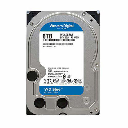 Picture of Western Digital 6TB WD Blue PC Hard Drive - 5400 RPM Class, SATA 6 Gb/s, , 256 MB Cache, 3.5" - WD60EZAZ