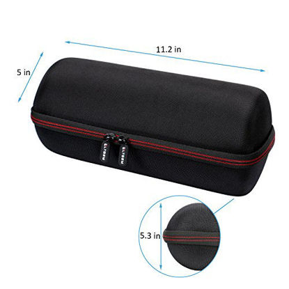 Picture of LTGEM EVA Hard Case for Bose SoundLink Revolve+ Portable & Long-Lasting Bluetooth 360 Speaker. Fits Charging Cradle, AC Adaptor and USB Cable. (Black)