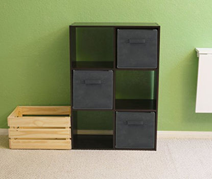 Picture of 6 Pack - SimpleHouseware Foldable Cube Storage Bin, Dark Grey