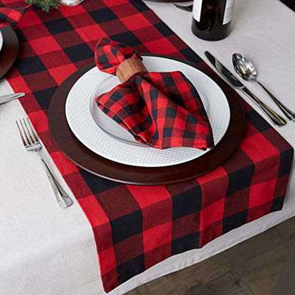 Picture of DII Buffalo Check Collection Classic Tabletop, Table Runner, 14x72, Red & Black