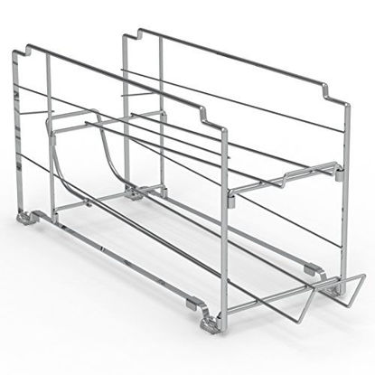 Picture of 2 Pack - SimpleHouseware Stackable Front Loading Beverage Can Dispenser Rack, Chrome