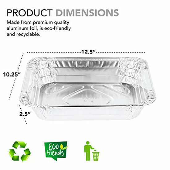 Aluminum Pans 9x13 Disposable Foil Pans (10 Pack) - Half Size Steam Table  Deep Aluminum Trays - Tin Foil Disposable Pans Great for Cooking, Heating