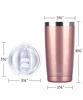 Picture of SUNWILL 20oz Tumbler with Lid, Stainless Steel Vacuum Insulated Double Wall Travel Tumbler, Durable Insulated Coffee Mug, Rose Gold, Thermal Cup with Splash Proof Sliding Lid