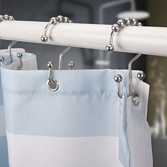 GetUSCart- Titanker Shower Curtain Hooks Rings, Rust-Resistant Metal Double  Glide Shower Hooks for Bathroom Shower Rods Curtains, Set of 12 Hooks -  Matte Nickel