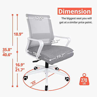 Picture of NEO Chair Office Chair Ergonomic Desk Chair Mesh Computer Chair Lumbar Support Modern Executive Adjustable Rolling Swivel Chair Comfortable Mid Black Task Home Office Chair, Grey