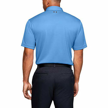 Picture of Under Armour Men's Tech Golf Polo, Carolina Blue (475)/Pitch Gray, XX-Large Tall