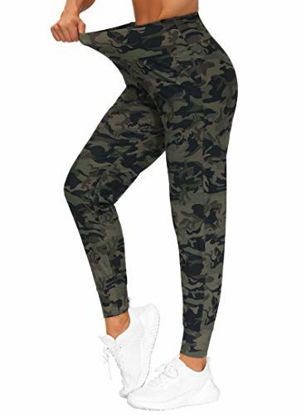 Picture of THE GYM PEOPLE Women's Joggers Pants Lightweight Athletic Leggings Tapered Lounge Pants for Workout, Yoga, Running (Medium, Army Green Camo)