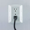 Picture of GE 6 Outlet Wall Plug Adapter Power Strip, Extra Wide Spaced Outlets for Cell Phone Charger, Power Adapter, 3 Prong, Multi Outlet Wall Charger, Quick & Easy Install, For Home Office, Home Theater, Kitchen, or Bathroom, UL Listed, White, 50759