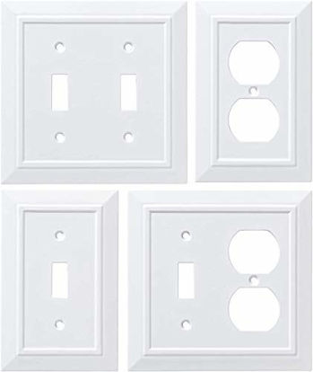 Picture of Franklin Brass W35244-PW-C Classic Architecture Double Switch Wall Plate/Switch Plate/Cover, White