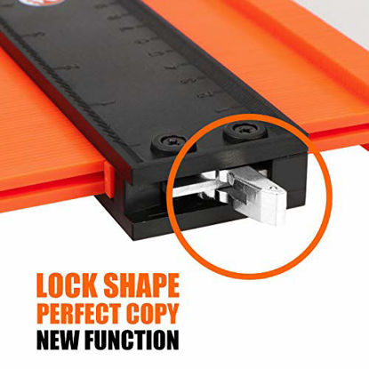 Picture of Saker Contour Gauge (10 Inch Lock) Profile Tool- Adjustable Lock-Precisely Copy Irregular Shape Duplicator -Irregular Welding Woodworking Tracing - Must Have Tool for DIY Handyman, Construction