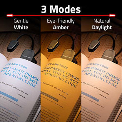 Picture of GearLight NiteOwl Rechargeable Book Light [2 Pack] - Dual Amber and White Modes, Reading Lights for Books in Bed at Night, Clip on Booklight Lamp for eReader, Headboard, Desk, School