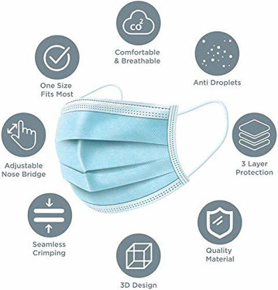 Picture of [50 Pack, bags of 10] Liberty Masks | Made in USA | 3 Ply Disposable Face Masks