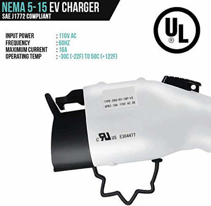 Picture of Lectron 110V 16 Amp Level 1 EV Charger with 21ft Extension Cord J1772 Cable & Nema 5-15 Plug (UL-Certified)