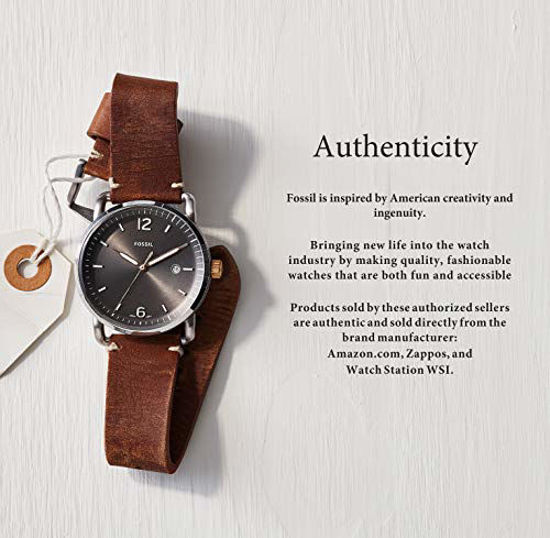 Picture of Fossil Men's Townsman Quartz Leather Chronograph Watch, Color: Brown (Model: FS5279)