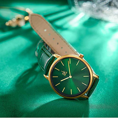 Picture of SHENGKE Simplicity Creative Women Watch Genuine Leather Elegant Women Watches Ladies Business Wristwatch (Green)