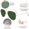 Picture of SOJOS Classic Aviator Polarized Sunglasses for Men Women Vintage Retro Style SJ1054 with Gold Frame/G15 Lens