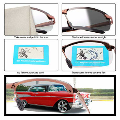 Picture of YIMI Polarized Photochromic Driving z87 Sunglasses For Men Women Day and Night (3043-Brown Frame)