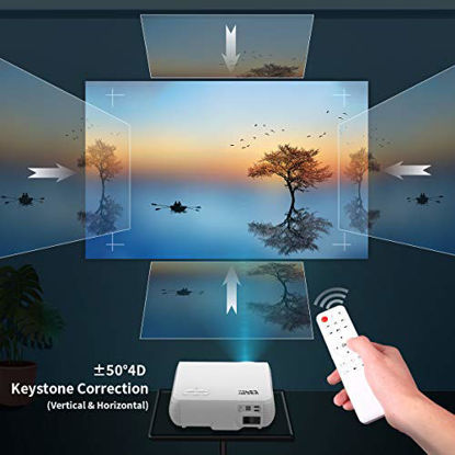 Picture of YABER Y30 Native 1080P Projector 7200L Full HD Video Projector 1920 x 1080, ±50° 4D Keystone Correction Support 4k & Zoom,LCD LED Home Theater Projector Compatible with Phone,PC,TV Box,PS4 (White)