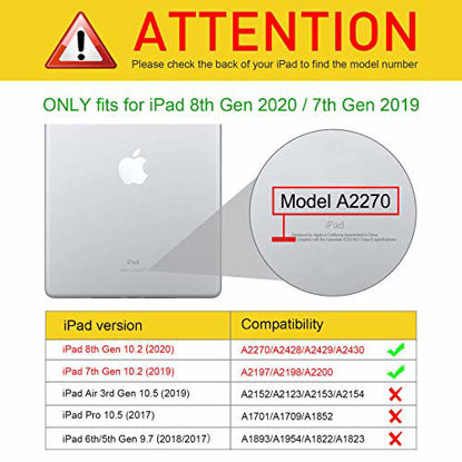 Picture of Fintie SlimShell Case for New iPad 8th Gen (2020) / 7th Generation (2019) 10.2 Inch - [Built-in Pencil Holder] Soft TPU Protective Stand Back Cover with Auto Wake/Sleep, Composition Book Black