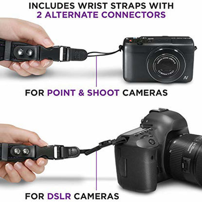 Picture of Camera Wrist Strap - Rapid Fire Heavy Duty Safety Wrist Strap by Altura Photo w/ 2 Alternate Connections for Use w/Large DSLR or Mirrorless Cameras