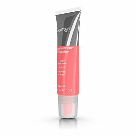 Picture of Neutrogena MoistureShine Lip Soother Gloss with SPF 20 Sun Protection, High Gloss Tinted Lip Moisturizer with Hydrating Glycerin and Soothing Cucumber for Dry Lips, Shine 30,.35 oz