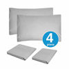 Picture of Sweet Home Collection Twin Size Sheets-4 Piece 1500 Thread Count Fine Brushed Microfiber Deep Pocket Set-EXTRA PILLOW CASES, VALUE, Dot Gray