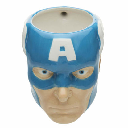 Picture of Zak Designs Marvel Comics Captain America Unique 3D Character Sculpted Ceramic Coffee Mug, Collectible Keepsake and Wonderful Coffee Mug (17 oz., Captain America, BPA-Free)
