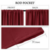 Picture of PONY DANCE Kitchen Blackout Curtains - Xmas Festival Decor Window Treatments Drapes Room Darkening Thermal Curtain Draperies for Home Decoration, W 42 by L 54 inches, Red, 2 Pieces