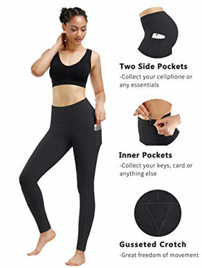 Picture of Fengbay 2 Pack High Waist Yoga Pants, Pocket Yoga Pants Tummy Control Workout Running 4 Way Stretch Yoga Leggings