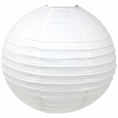 Picture of Just Artifacts 18-Inch White Chinese Japanese Paper Lanterns (Set of 5, White)