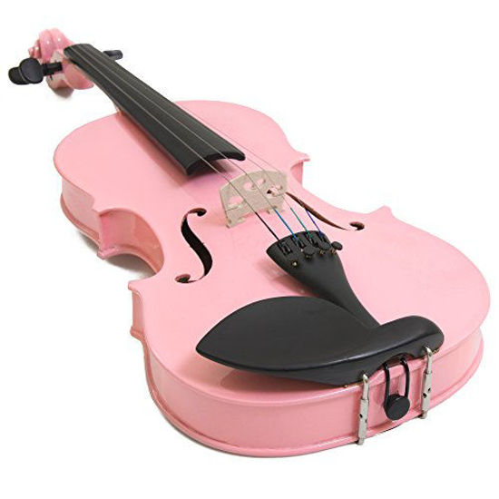 Shoulder Rest Extra Strings Lesson Book Metallic Purple Bow and Case Mendini Size 3/4 MV-Purple Solid Wood Violin with Tuner 