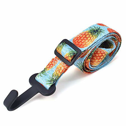 Picture of CLOUDMUSIC Ukulele Hook Strap Buttons Free (Printed Pineapple)