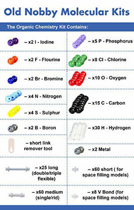 Picture of Organic Chemistry Model Kit (239 Pieces) - Molecular Model Student or Teacher Pack with Atoms, Bonds and Instructional Guide