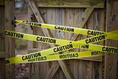 Picture of Premium Yellow Caution Tape  3 inch x 1000 feet  Bright Yellow w/ Bold Black Text  3" wide for Maximum Readability  Strongest & Thickest Tape  For Danger/Hazardous areas