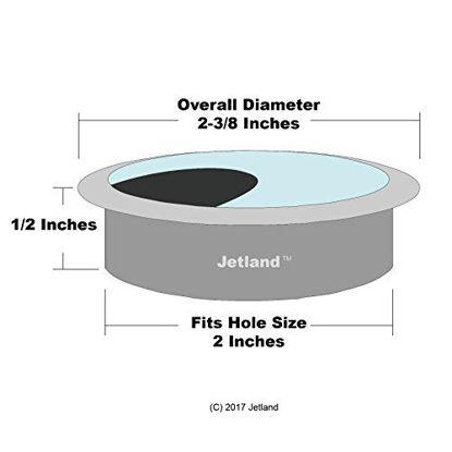 Picture of 2-Pack Desk Grommet for Wire Organizer - Brushed Silver, Fits 2" Hole, GBS53-2