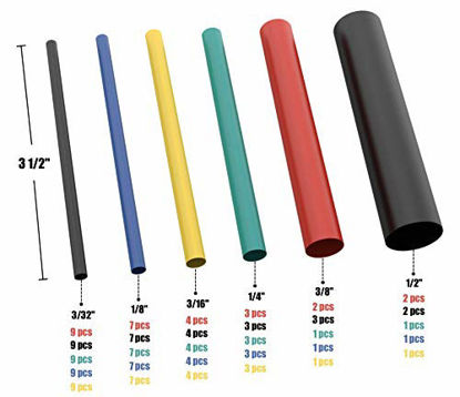 Picture of 130 PC. Dual Wall Adhesive Marine Heat Shrink Kit - 3:1 Shrink Ratio - Multi-Color